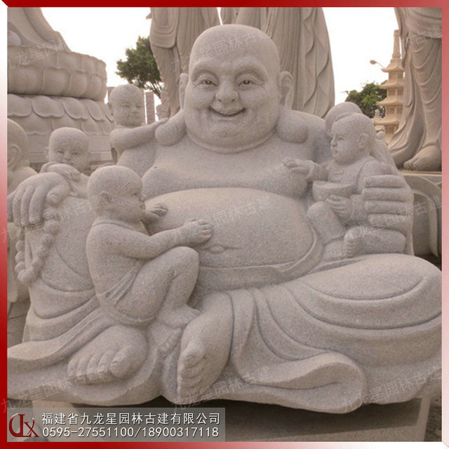 佛教景观五子戏弥勒佛像雕塑五子佛图片石雕大肚弥勒佛 阿里巴巴