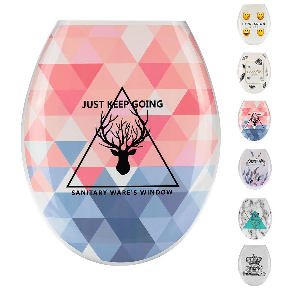 Impreso engrosado PP Universal en forma de U cubierta de inodoro de plástico asiento de inodoro de estilo europeo cubierta de la Junta de inodoro accesorios de tocador