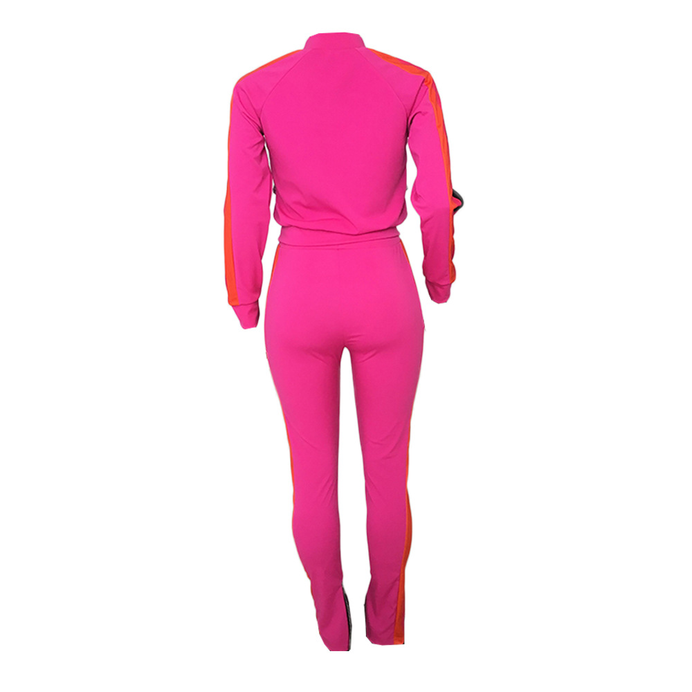Hot Pink Side Striped Two Piece Slit Bottom Sweatsuits US 10.13 www