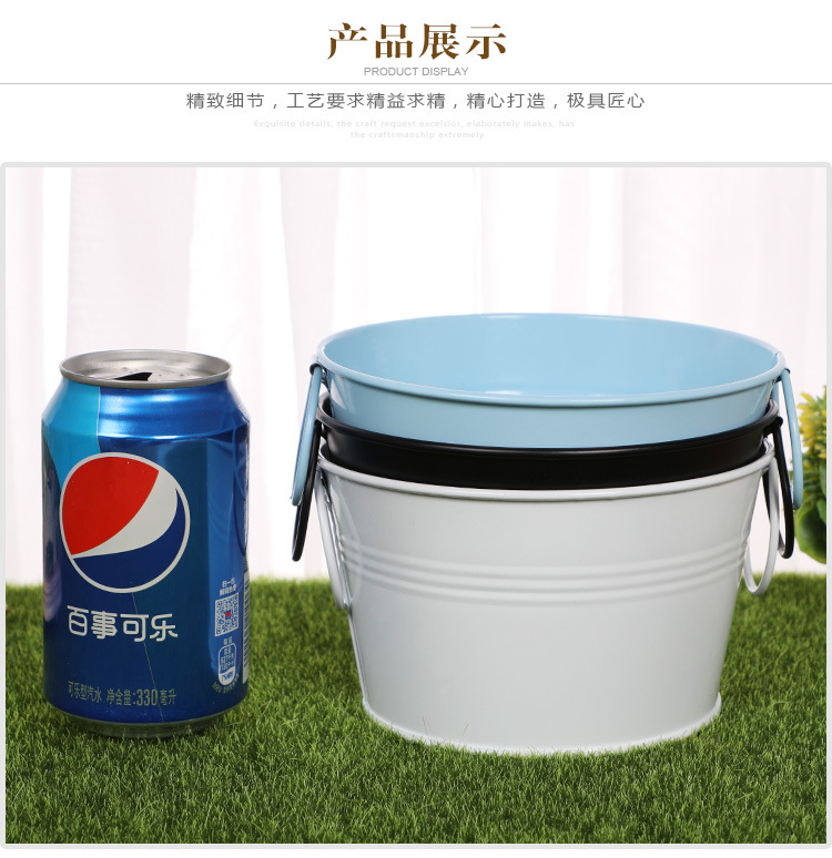 厂家直供小铁桶糖果色迷你小铁桶铁皮小桶马口铁多肉植物花盆批发详情图9