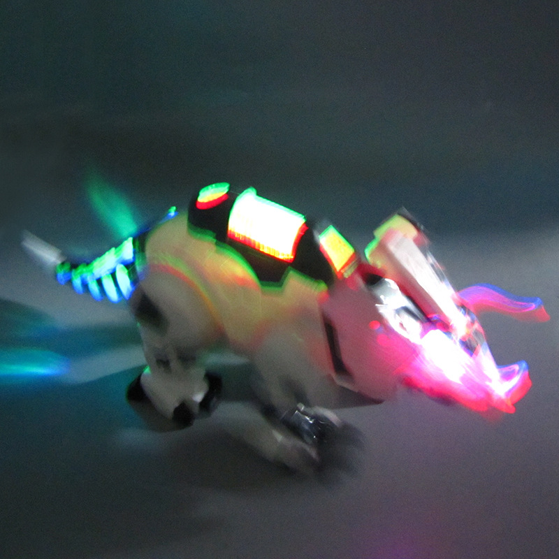 Nueva mecánica eléctrica triángulo dragón simulación de sonido automático caminando luz música puesto venta caliente al por mayor juguetes