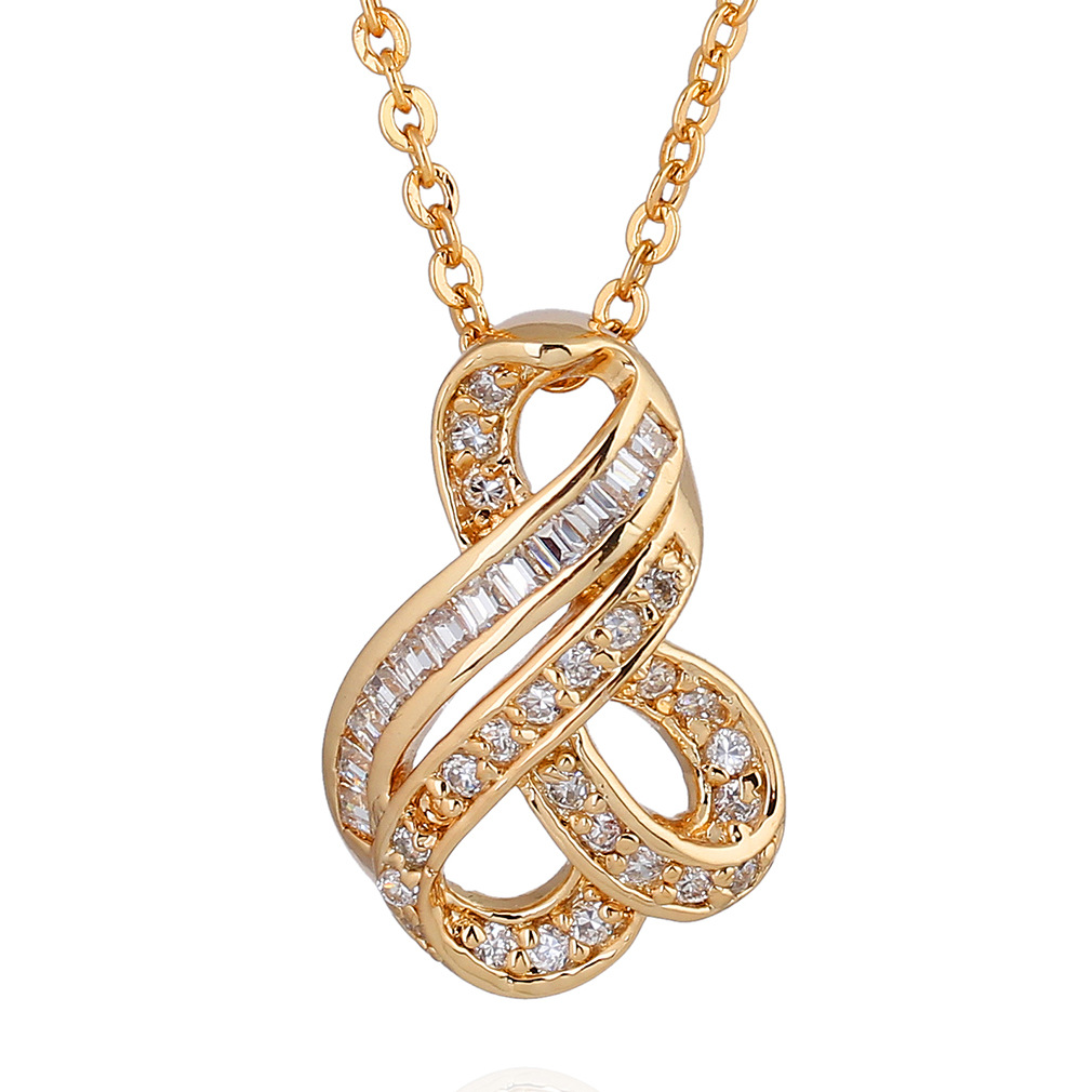 Brand copper white necklace with zircon