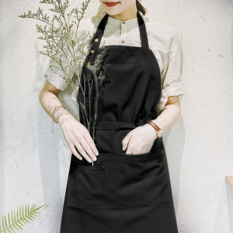 Nórdico delantal de algodón micro impermeable cocina leche té cafetería restaurante manicura moda coreana ropa trabajo hombres y mujeres