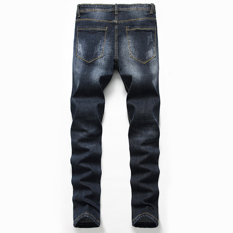Jeans nuovi da uomo, pantaloni in denim elasticizzati a gamba dritta, alla moda e casual_voghion.com