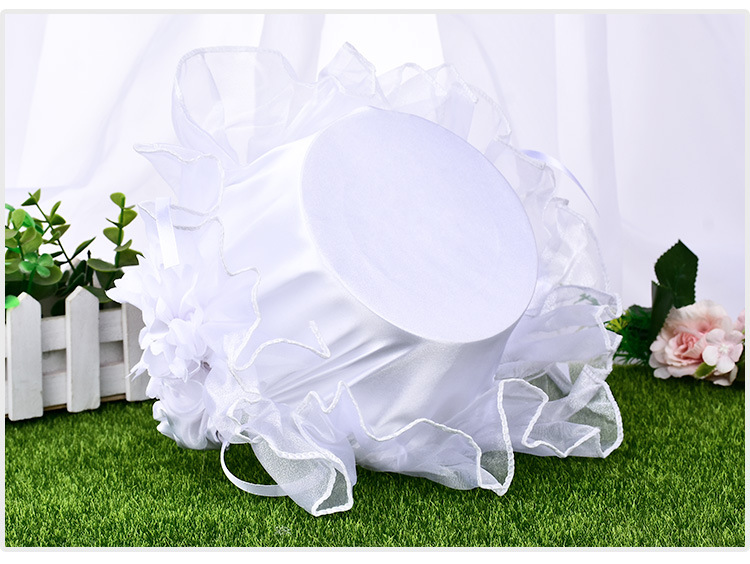 European and American creative wedding lace flower baskets, white bride flower girls scattering flowers, small flower baskets, wedding supplies wholesale detail image 13