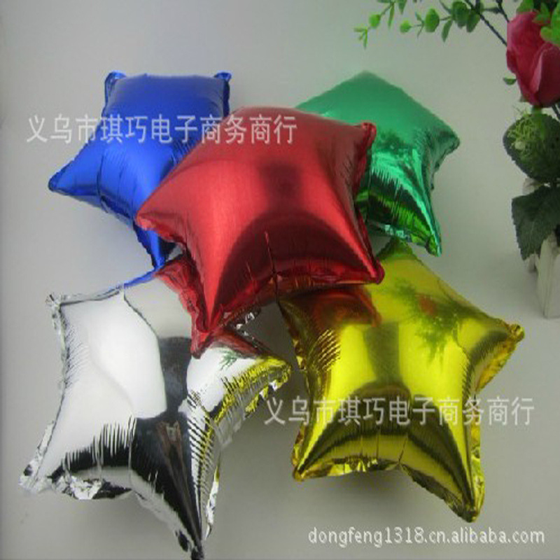10英寸五角星铝箔气球10寸五角星形铝膜婚庆气球玩具铝膜气球批发