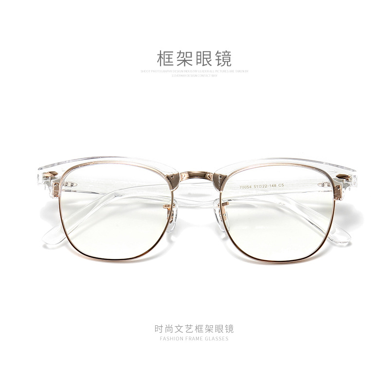 Las gafas de marco negro liso enmarcan las gafas lisas de los hombres gafas de miopía de medio Marco de las mujeres pueden equiparse con lentes gafas de cara grande marco ojos celebridad en línea