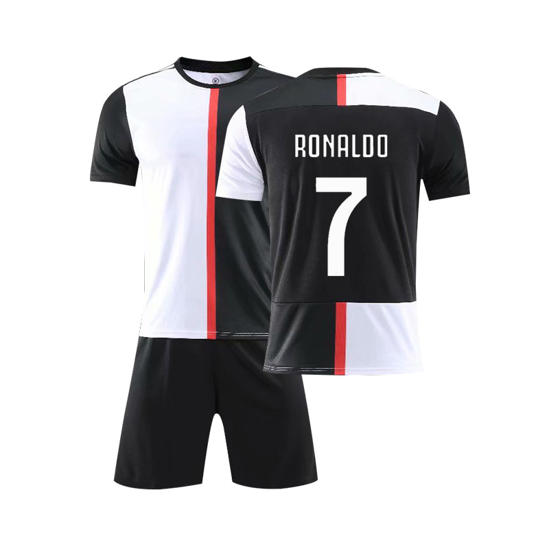 19-20赛季尤文主场儿童足球服套装 C罗迪巴拉曼祖基奇球衣男定制|ru