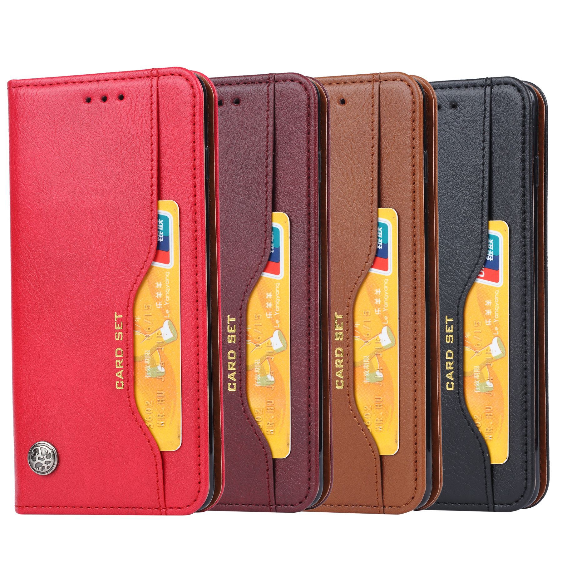 Adecuado para Samsung s10plus Funda de cuero clásico amasador Tarjeta de cuero magnético Funda de cuero S10 caso protector de negocios caso de teléfono