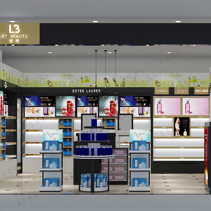 厂家直销韩式热销化妆品展示用柜订做木质烤漆背柜高柜中柜玻璃柜