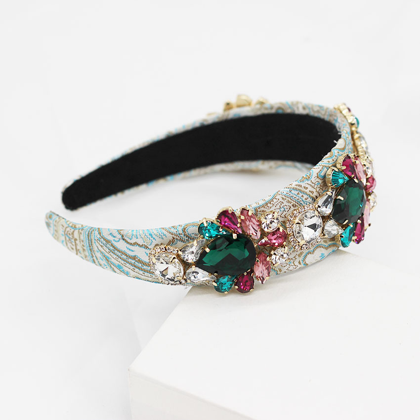 New Baroque Rhinestone Geometric Flower Hoop Prom Gift Hair Accessories display picture 3