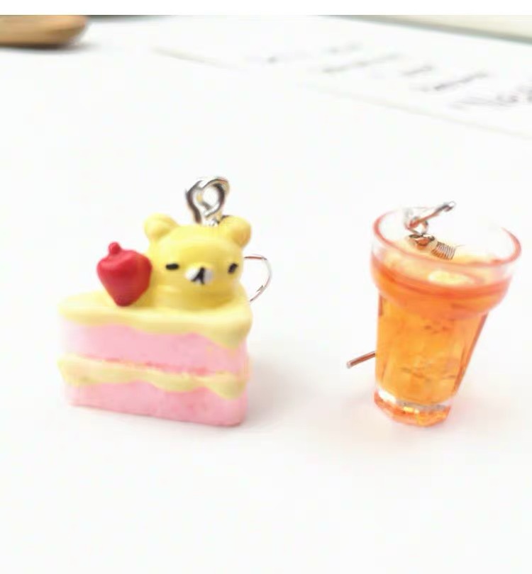 Resin Material 1 Pair Novelty Hamburger Cake Resin Women's Earrings