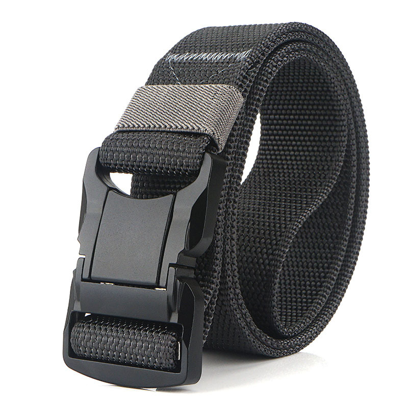 2019 New Black Aluminum Safety Buckle Outdoor Tactical Belt Lightweight Casual Belt