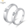 Cross -border Mosen Diamond Equipment Ring Couples Couples European and American Crown Couple Ring Rings Rings Factory