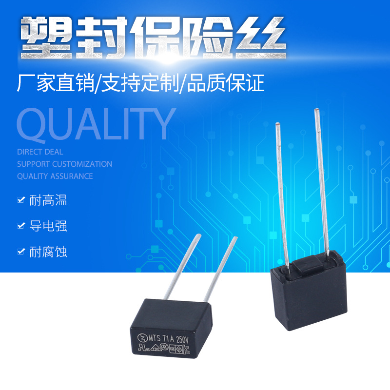 方形塑封保险丝 厂家直销 T630mA250V 保险丝管可剪脚