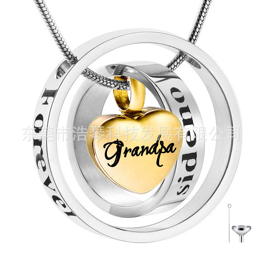 Внешняя торговля горячие модели памятные родственники дедушка пепел ожерелье можно открыть Золотое сердце шкатулка кулон ювелирные изделия