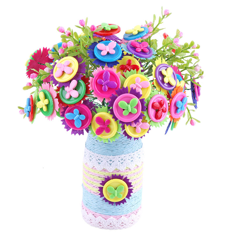 Botón bouquet creativo hecho a mano DIY paquete de material de producción olla regalo del Día de la madre del día del maestro
