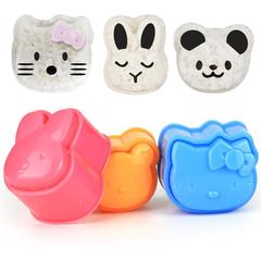 Bear sushi rice ball mold three-piece set rabbit cartoon children's grinder bento sushi tool DIY mold