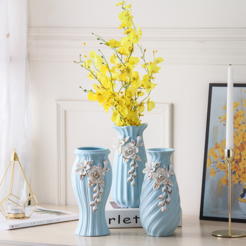 厂家直销创意陶瓷花瓶客厅插花摆件欧式客厅设计师软装饰品摆设