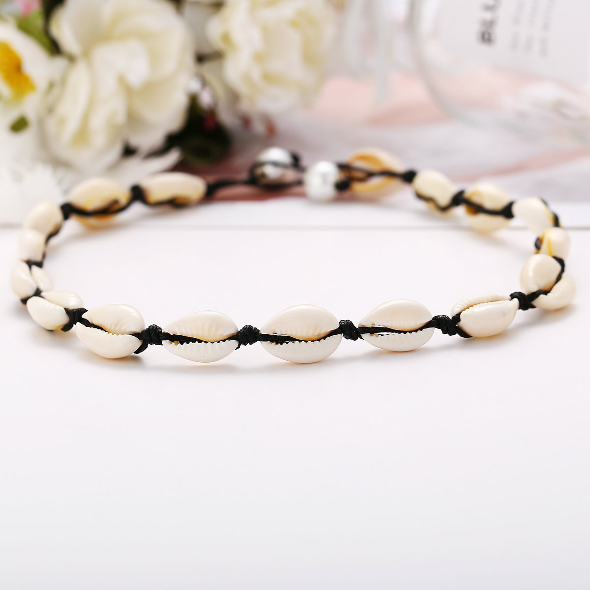  shell necklace creative retro simple shell pearl neck chain_voghion.com