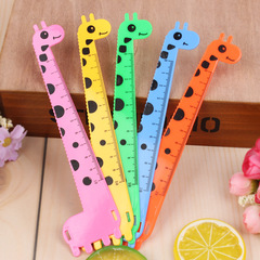 Giraffe Ruler Animal Ruler 10cm Ruler Plastic Ruler Student Supplies Creative Children's Plastic Ruler