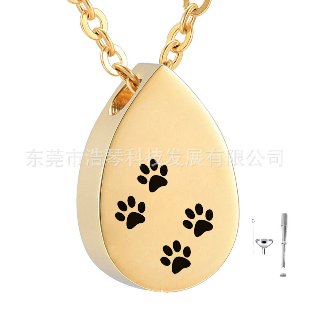 Мемориал шерсть домашних животных остается кости пепел ожерелье капли воды в форме лапы печати можно открыть корник шкатулка кулон флакон духов