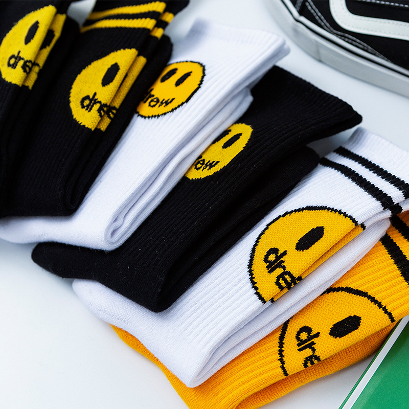 Unisex Casual Smiley Face Nylon Cotton Crew Socks A Pair display picture 13