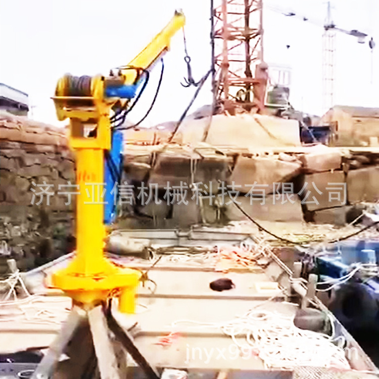 渔船小型吊网机 全液压式微型船用吊机  2吨船用液压吊杆