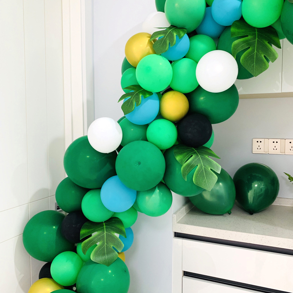 128pcs Jungle Safari Green Balloon Arch Garland Kit Baby Birthday Party