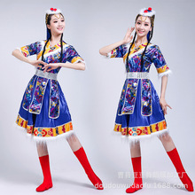 新款藏族水袖舞蹈演出服装女藏族卓玛民族衣服藏式广场舞套装成人