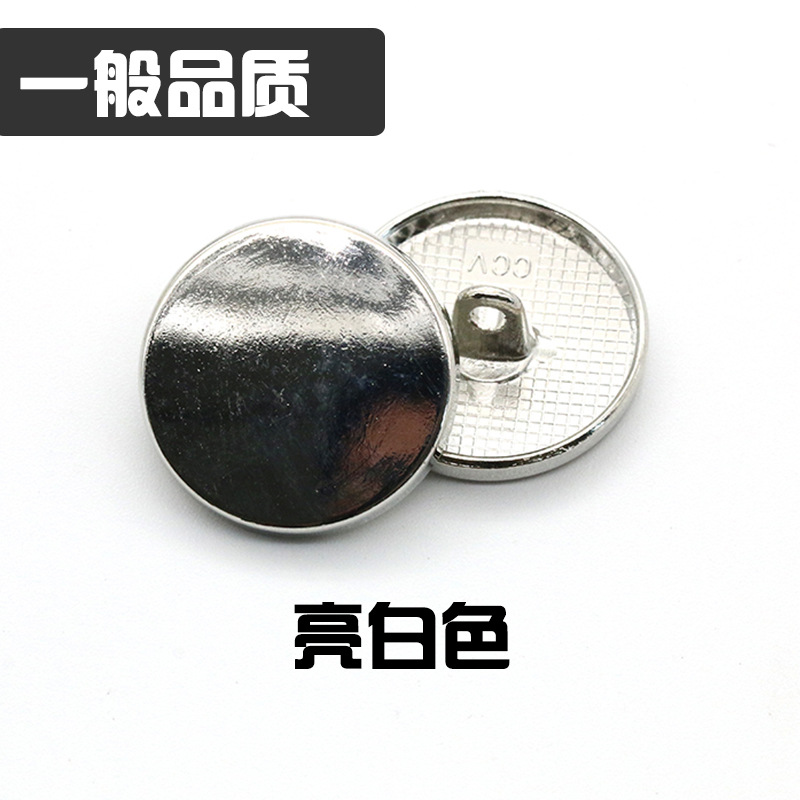 Fuente de la fábrica de metal Botón de metal de calidad de espejo plano hebilla de la moda hebilla de la capa redonda de coser a mano hebilla de pie alto