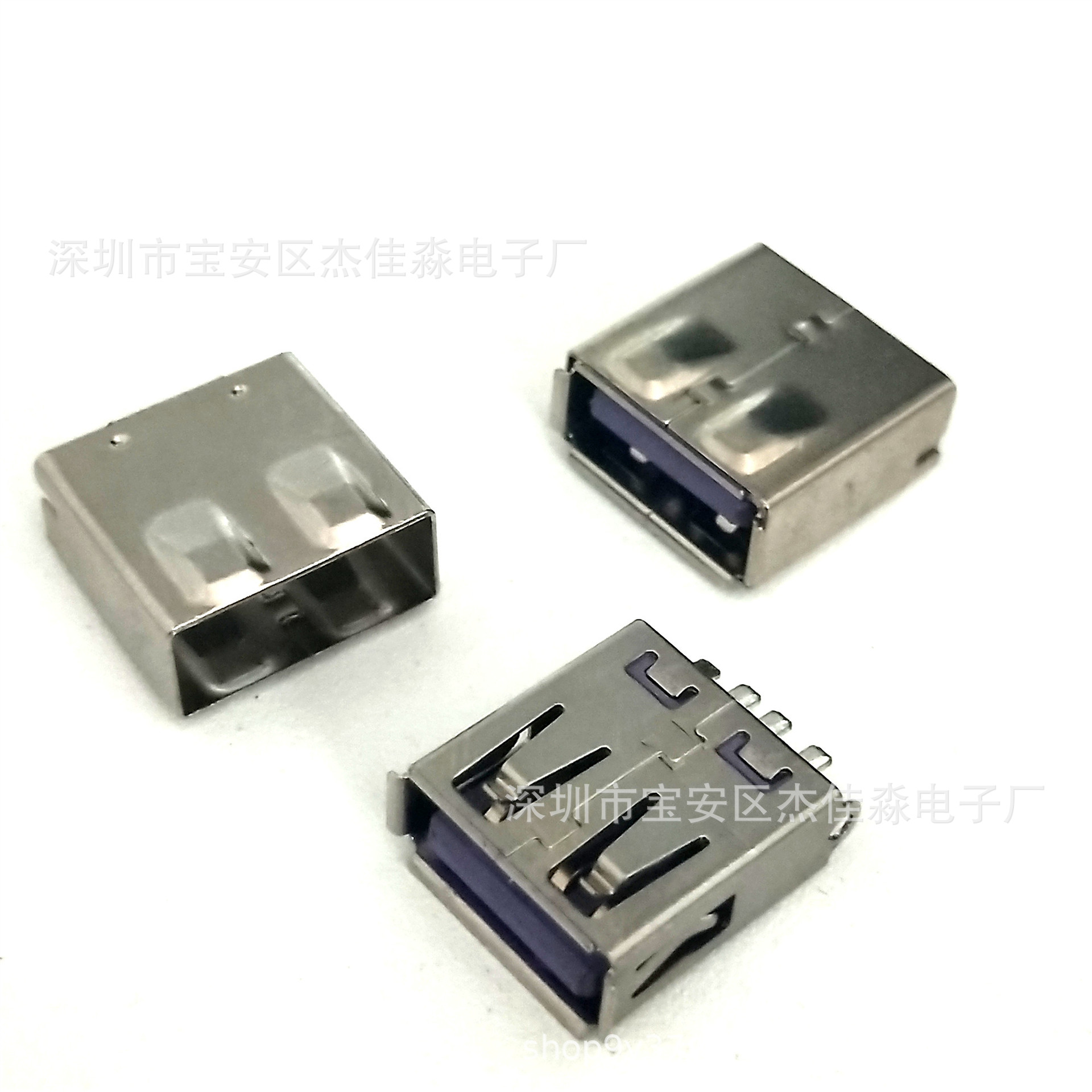 USB2.0 A母座180度焊线式注塑(带护套13.714.615.3mm母头-阿里巴巴