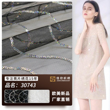 定做亮片 绣花时尚面料欧美秋季时装高档服装珠片布料 佳欣织绣