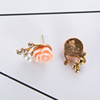 Fresh earrings, retro zirconium from pearl, suitable for import, city style, flowered