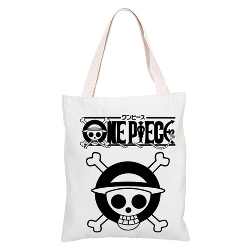 One Piece Cartoon Canvas Satchel Canvas Shoulder Bag Handbag Male and Female Student Gift Creative Bag Handbag