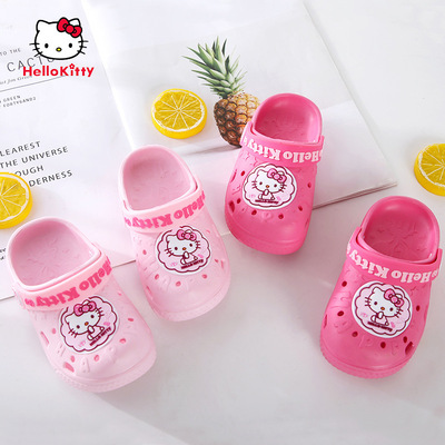凯蒂猫儿童洞洞鞋 2019夏季新款小童两用凉鞋 软底防滑拖鞋批发|ms