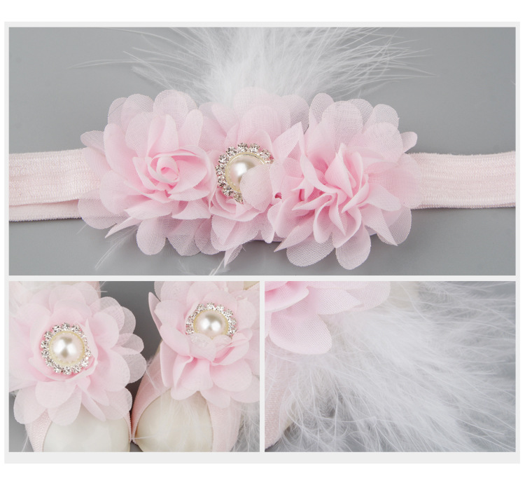 Baby Children Chiffon Flower Head Flower Foot Flower Footband Wholesale Nihaojewelry display picture 2