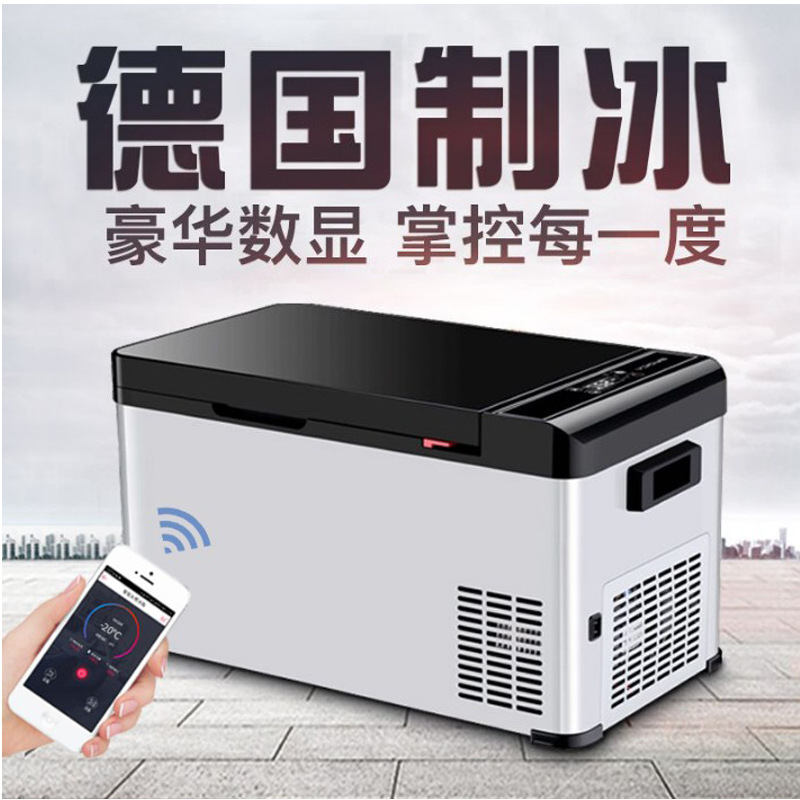 骑炫车载冰箱压缩机制冷小型车家两用12V24V货车冷冻结冰迷你冰箱|ms