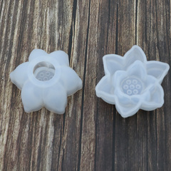 水晶滴膠diy手工飾品鏡面立體荷花硅膠花朵模具