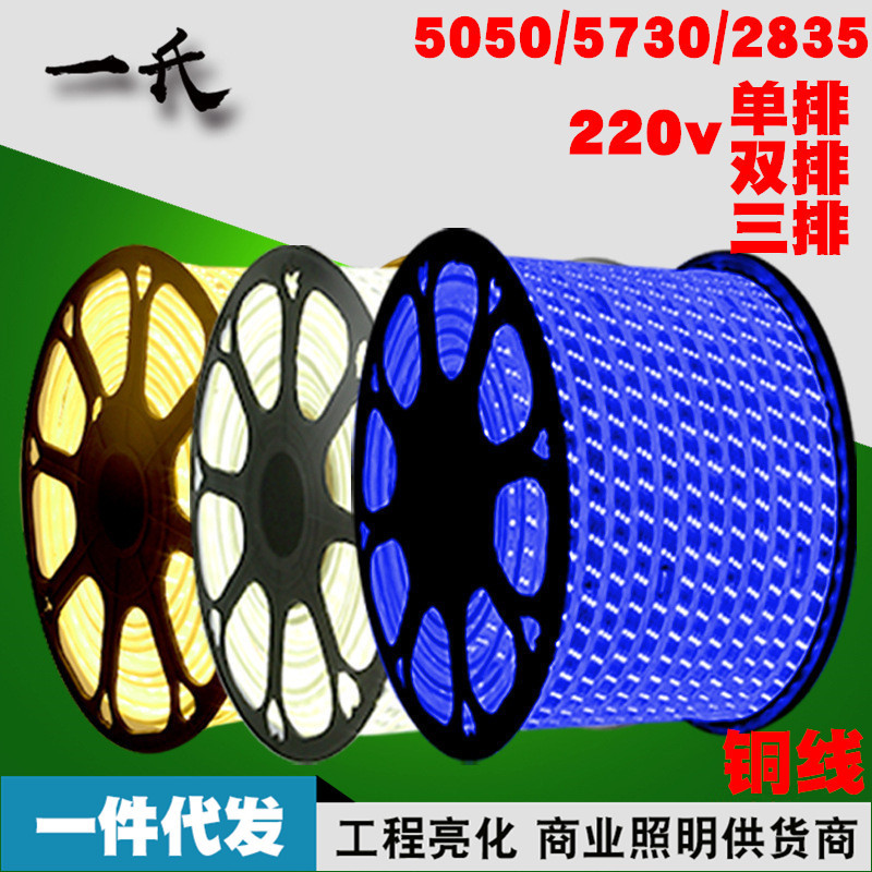 led灯带2835双排三排5050RGB七彩防水5730三色变光贴片柔性软灯条|ms