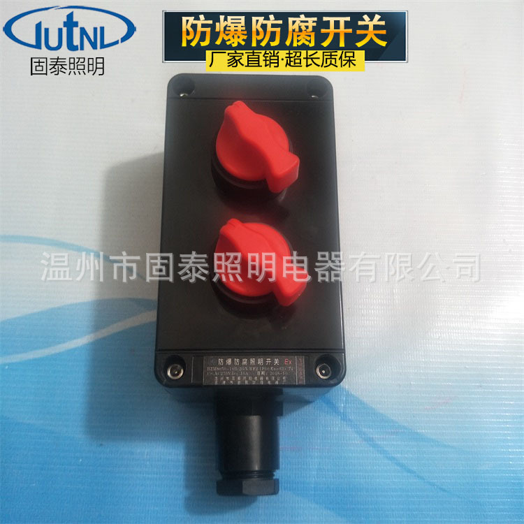 BZM8050防爆防腐照明开关红色旋钮  防爆防腐双联双控单控开关