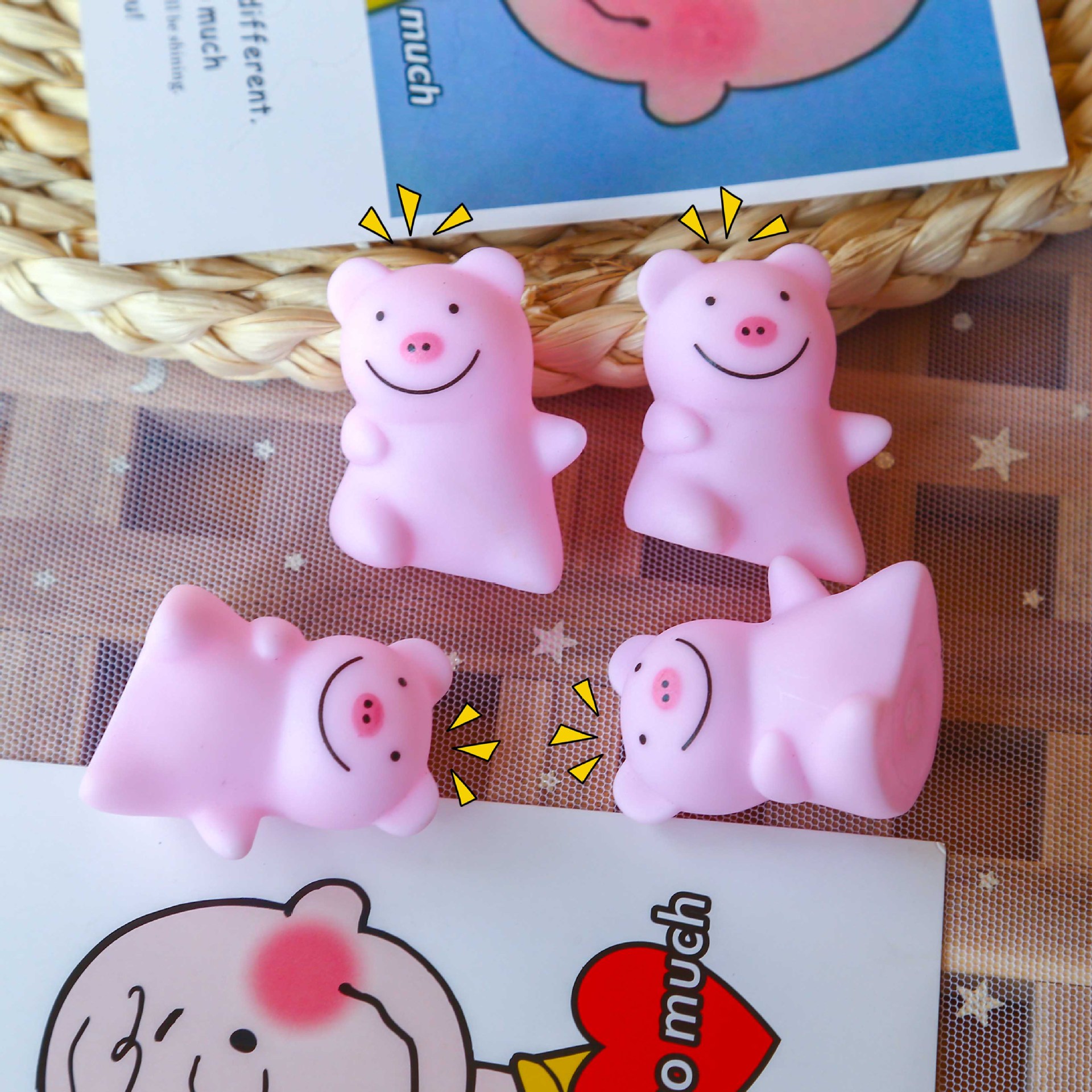 卡通创意调皮小粉猪捏捏叫儿童玩具整人发泄减压地推小礼品捏捏乐