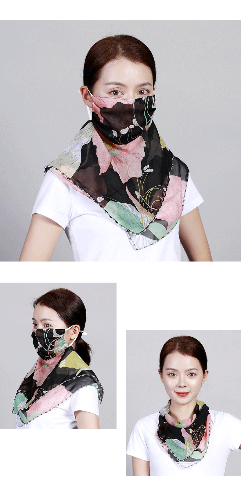 Sunshade Summer Anti-ultraviolet Chiffon Veil Mask Neck Guard Breathable Mask Wholesale Nihaojewelry display picture 3