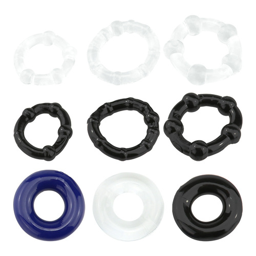 Men's semen locking ring, three-color penis ring, fun ring, smooth belt with beads, three optional adult sex products wholesale