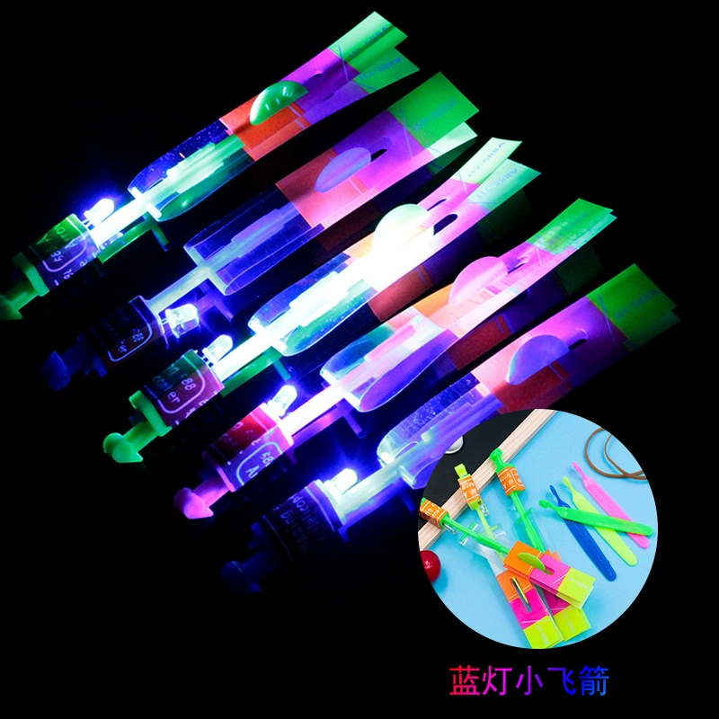 Светящаяся летающая стрелка с LED, парашют «гриб», пластик с резиновой стягивающей петлёй, 16,7 см
