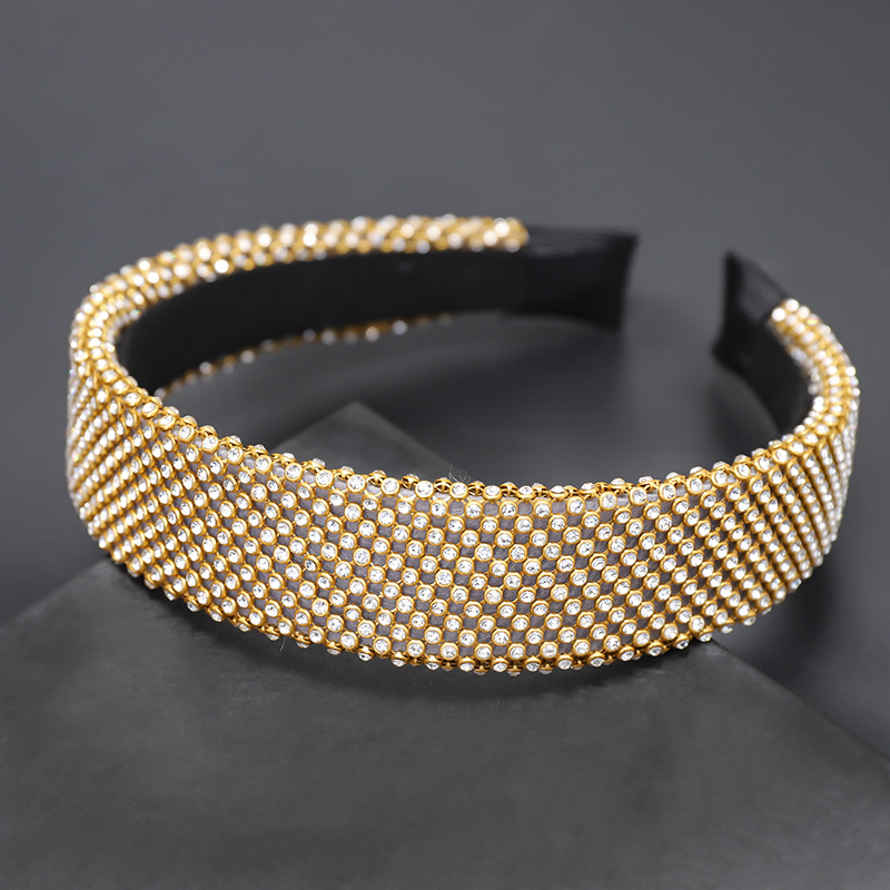 New Korean Retro Fashion Rhinestone Headband Shiny Multi-row Color Diamond Full Diamond Women's Headband A Wholesale display picture 7