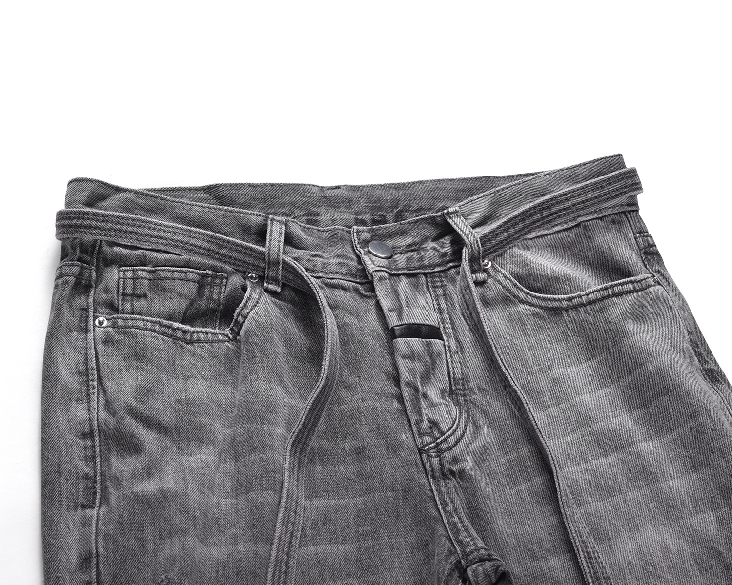 Zipper Trousers Jeans Grey 36