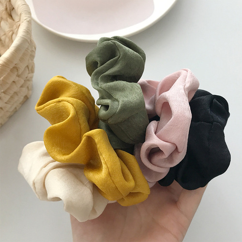 Internet celebrity ins style large intestine hair tie for women cute French satin chiffon headband for scalp