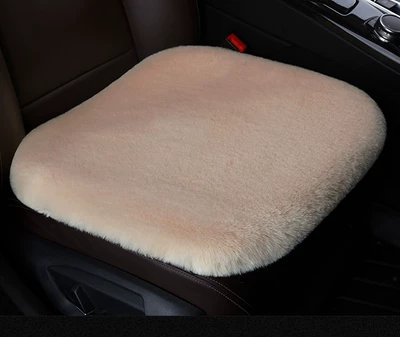 Rex Rabbit Plush Car Seat Cushion Three-Piece Set Universal Seat Cover Wholesale 45cm 50cm Warm and Fluffy (Wool pad) - grey-4545cm-single-square-pad