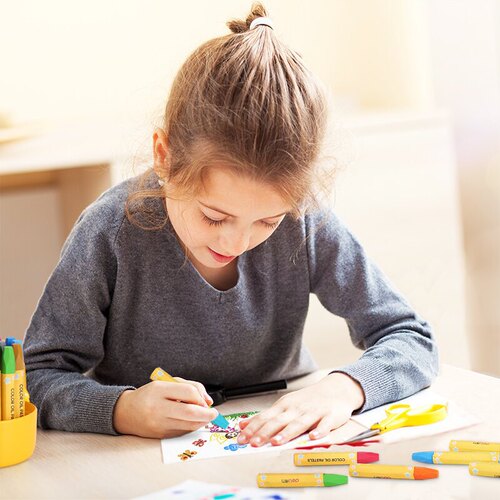 Deli 72090/72091/72092/72093 student children's paintbrush hexagonal rod silky crayon oil pastel stick